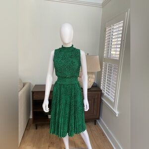 Nanette Lepore Green Textured Midi Dress